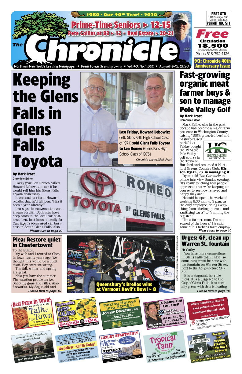 The Glens Falls Chronicle front page