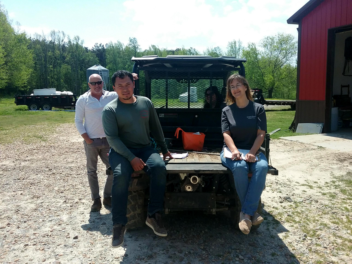 Mark, Alex, Crystal and Natasha at Simply Grazin' VA farm